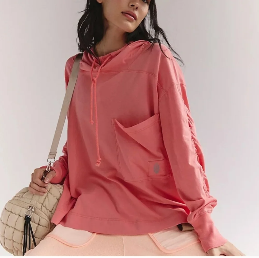 EUC Free People Movement Hot Shot Layered Hoodie Size Small Flaw See Below - Picture 1 of 5